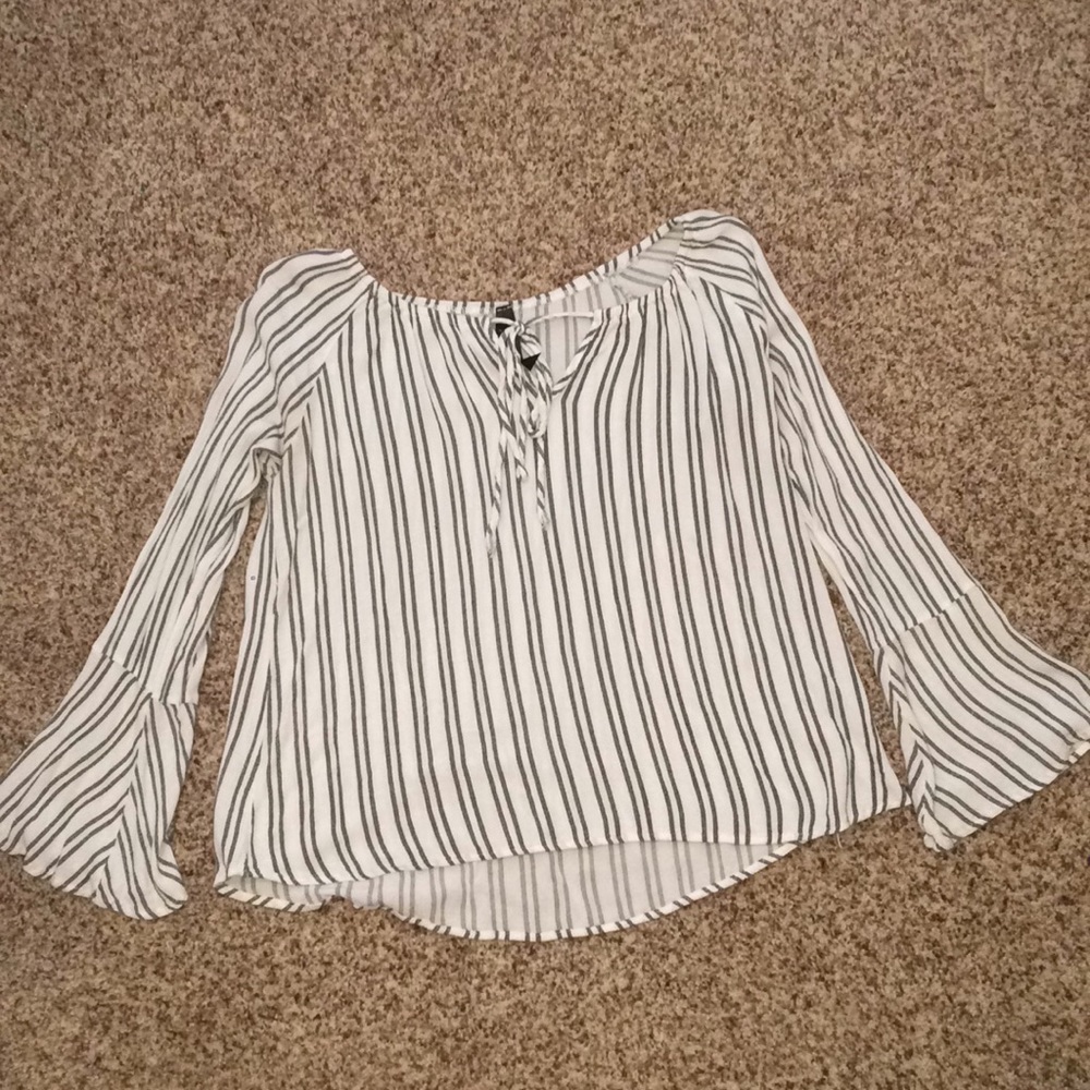 Black & White Vertical Striped Blouse